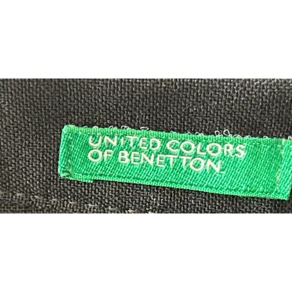 UNITED COLORS OF BENETTON Cropped Casual Pants with Cuffs in Black Size Small - Picture 4 of 8